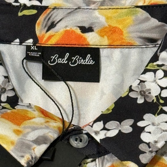 Bad Birdie Men's XL Floral Print Golf Polo Shirt‎ - Huntington - Picture 2 of 7